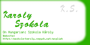 karoly szokola business card